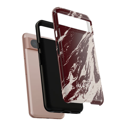 Cream Marble on Signature Velvet Noir Google Pixel Phone Case