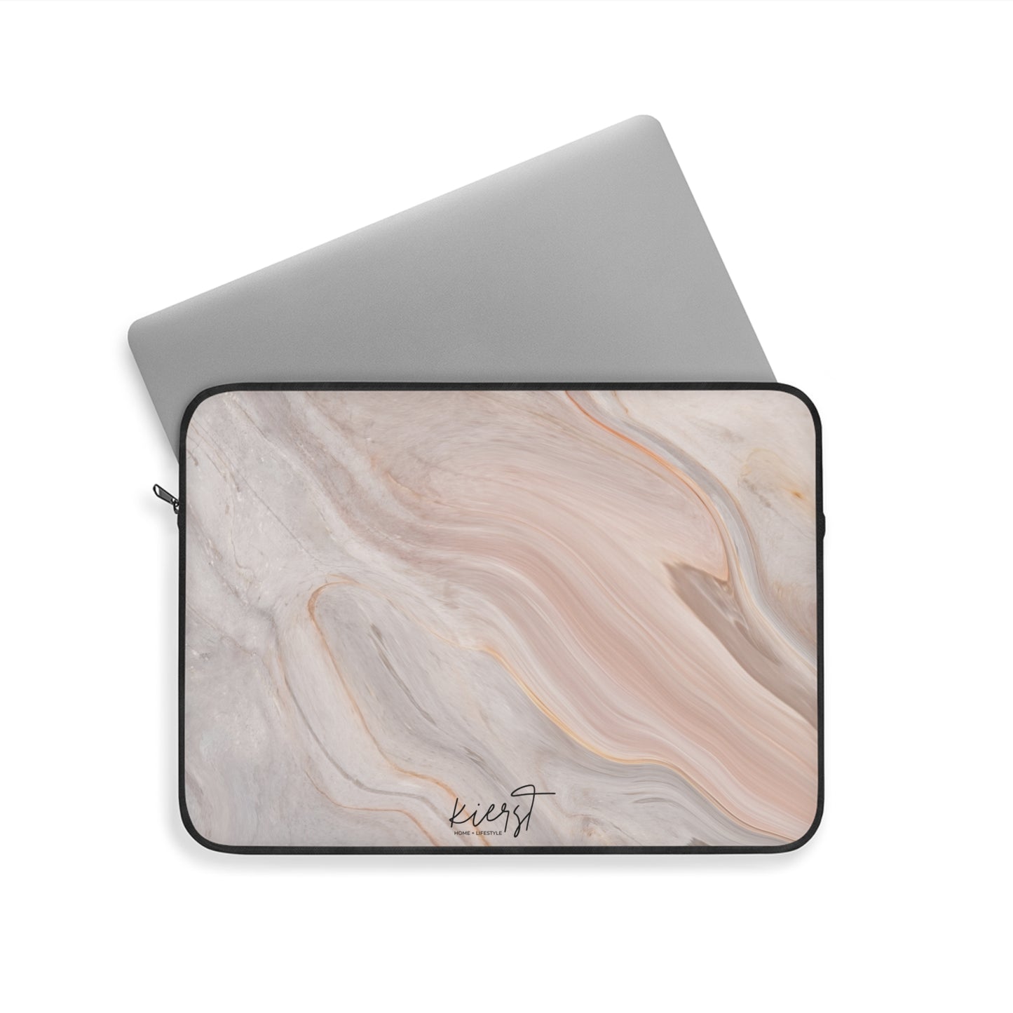 Blush Swirl Marble Laptop Sleeve | Soft Neutral Tech Accessory