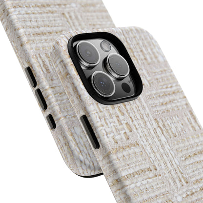 Cream + Gold Tweed Print iPhone Case
