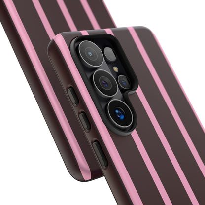 Signature Velvet Noir + Pink Stripes Samsung Galaxy Phone Case
