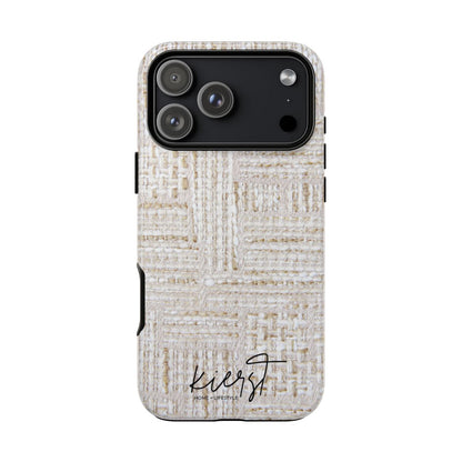 Cream + Gold Tweed Print iPhone Case