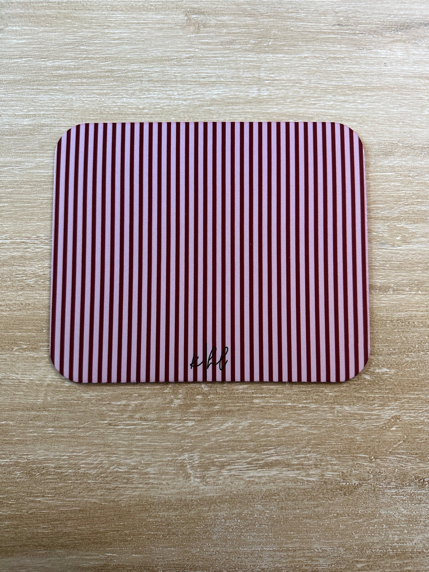 Pink + Red Stripe Mouse Pad