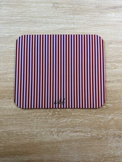 Pink + Red Stripe Mouse Pad