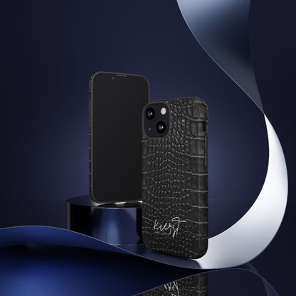 Black Alligator Print iPhone Case | Minimalist Edge Meets Everyday Function