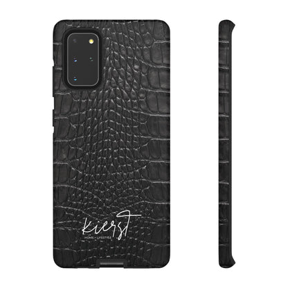 Black Alligator Print Samsung Galaxy Phone Case