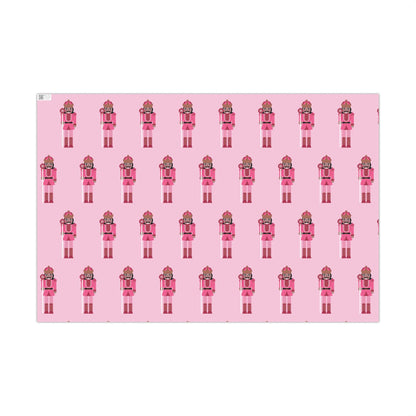 Tan Nutcracker on Pink Wrapping paper