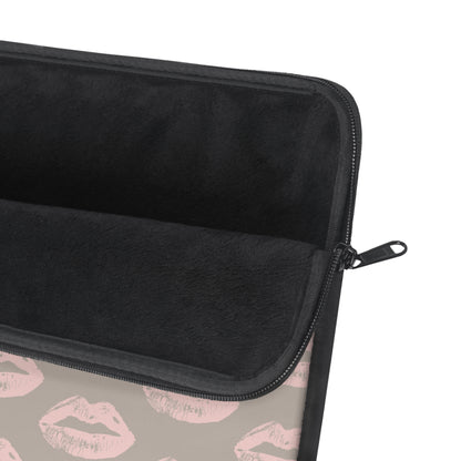 Pillow Talk-Inspired Lips on Oat Laptop Sleeve | Flirty Neutrals for Everyday Glam