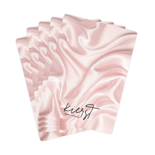 Pink Silk Print Poker Playing Cards