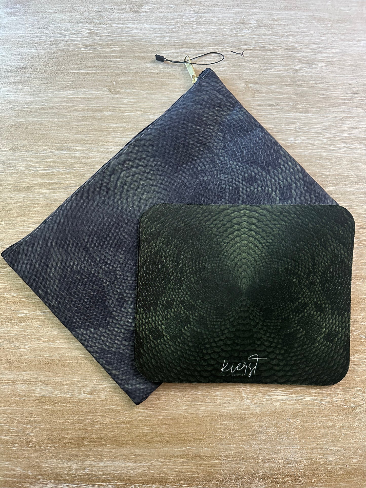 Deep Rich Green Snake Print Mouse Pad