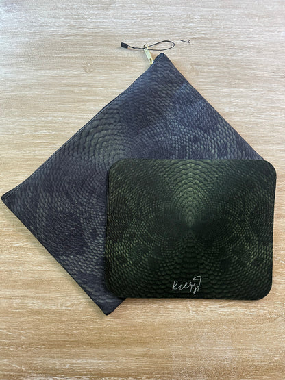 Deep Rich Green Snake Print Mouse Pad