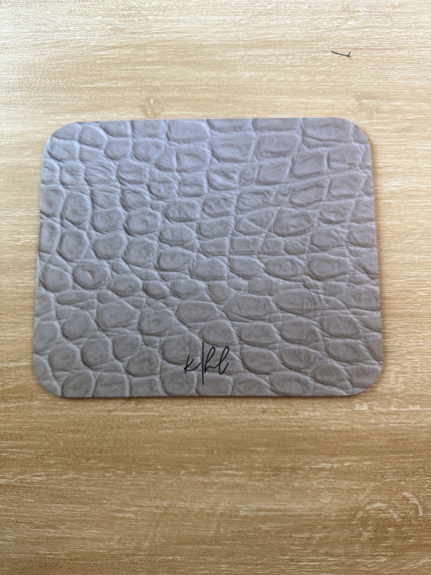 Cream Reptile Print Mouse Pad