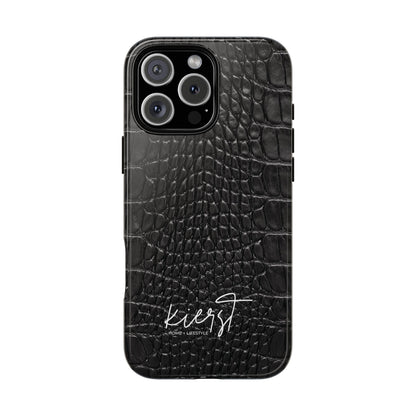 Black Alligator Print iPhone Case
