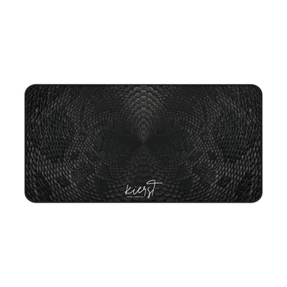Black + Grey Snake Print Desk Mat