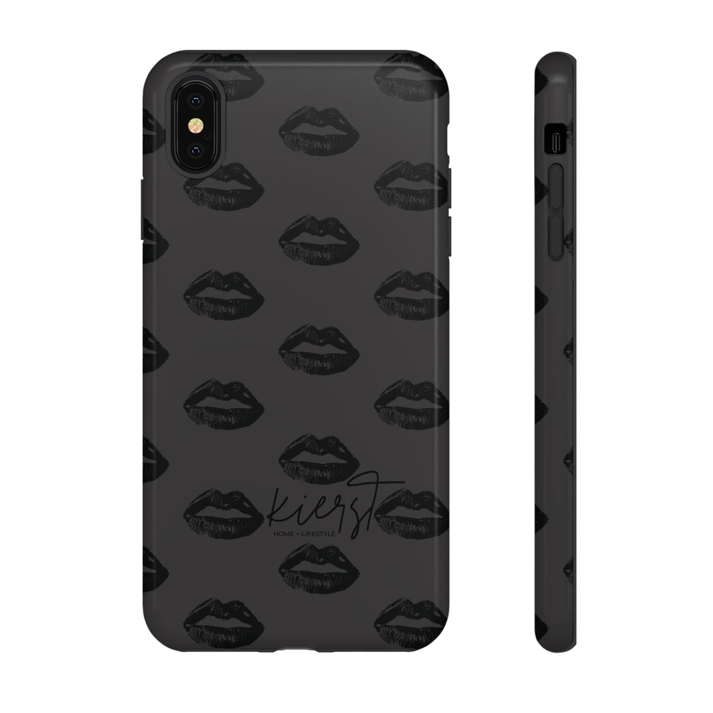 Black Lips on Charcoal iPhone Case