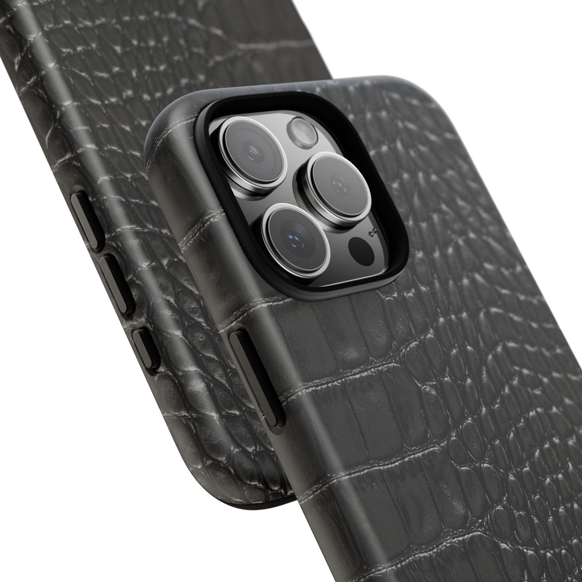 Black Crocodile Print iPhone Case