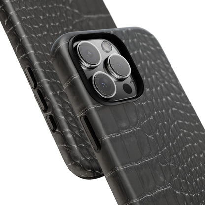 Black Crocodile Print iPhone Case