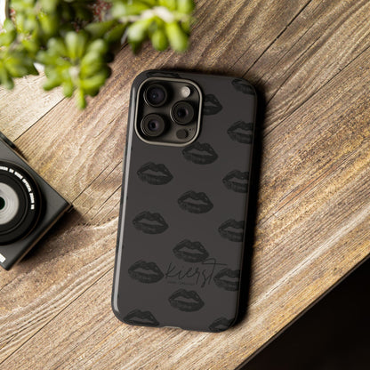 Black Lips on Charcoal iPhone Case