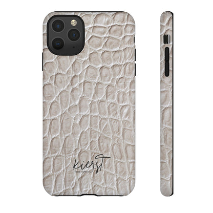 Cream Reptile Print iPhone Case