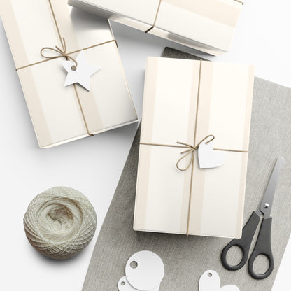 Cream Striped Gift Wrapping Paper
