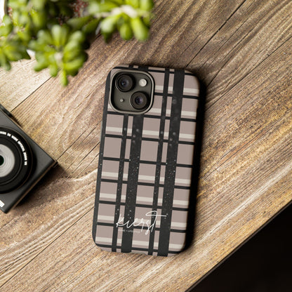 Elevated Neutrals Plaid iPhone Case | Classic Pattern, Modern Contrast