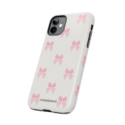 Pink Multiple Bows on Beige iPhone Case