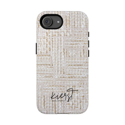 Cream + Gold Tweed Print iPhone Case