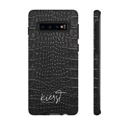 Black Alligator Print Samsung Galaxy Phone Case