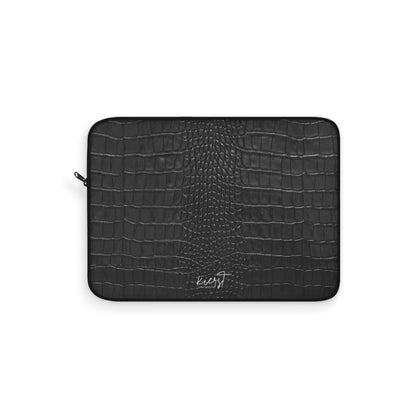 Black Crocodile Print Laptop Sleeve
