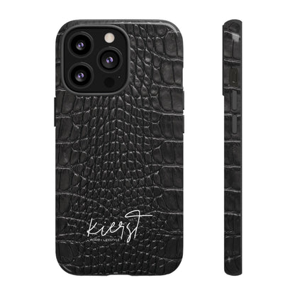 Black Alligator Print iPhone Case