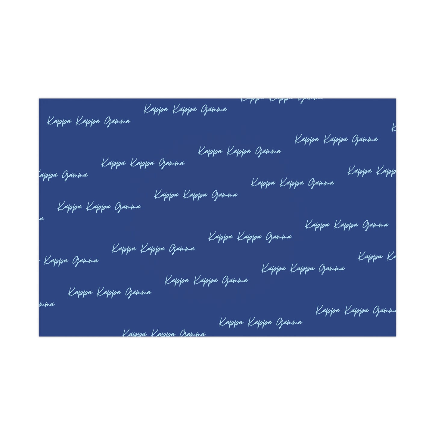 Light Blue Kappa Kappa Gamma on Dark Blue Gift Wrapping Paper