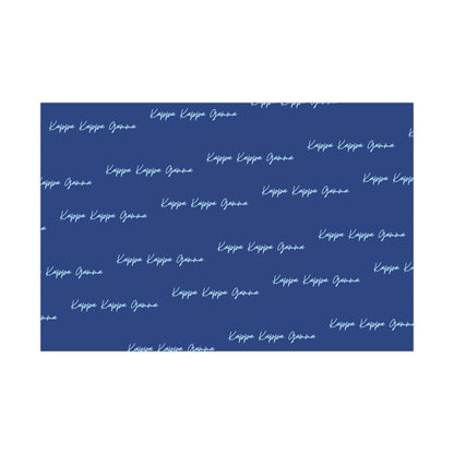 Light Blue Kappa Kappa Gamma on Dark Blue Gift Wrapping Paper