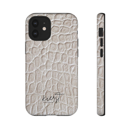 Cream Reptile Print iPhone Case