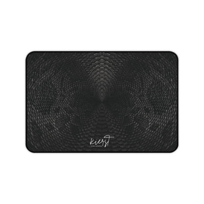 Black + Grey Snake Print Desk Mat