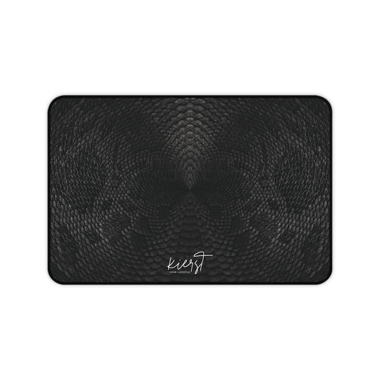Black + Grey Snake Print Desk Mat