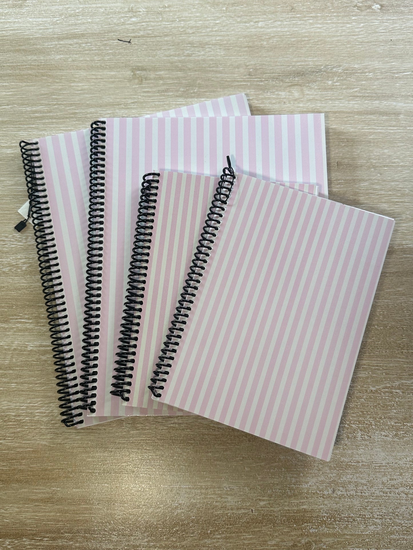 Signature Pink + Cream Striped Notebook