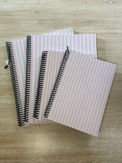 Signature Pink + Cream Striped Notebook
