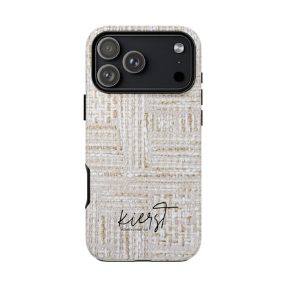 Cream + Gold Tweed Print iPhone Case