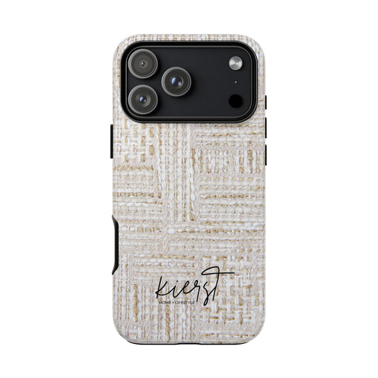 Cream + Gold Tweed Print iPhone Case