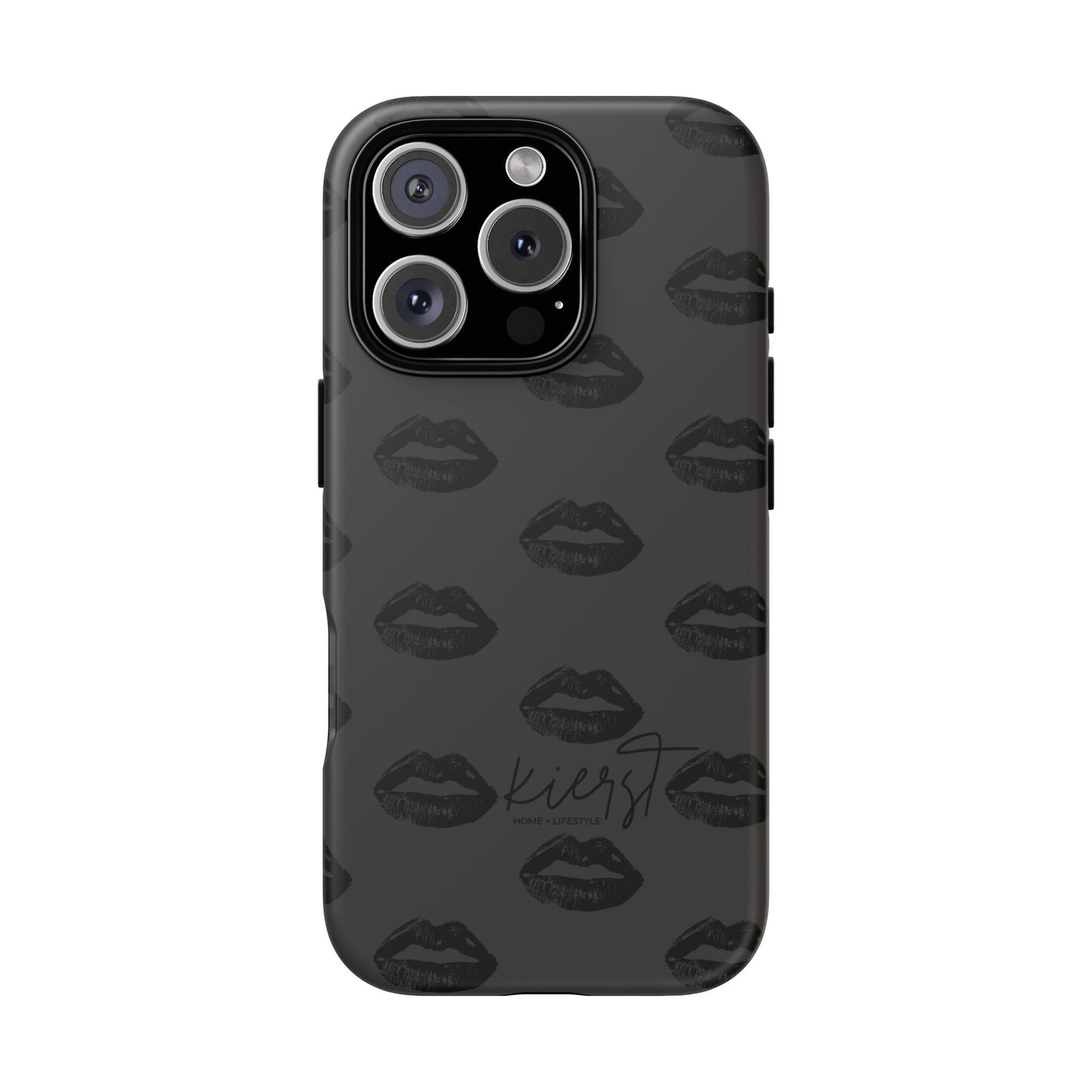 Black Lips on Charcoal iPhone Case
