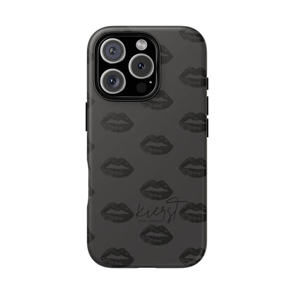 Black Lips on Charcoal iPhone Case