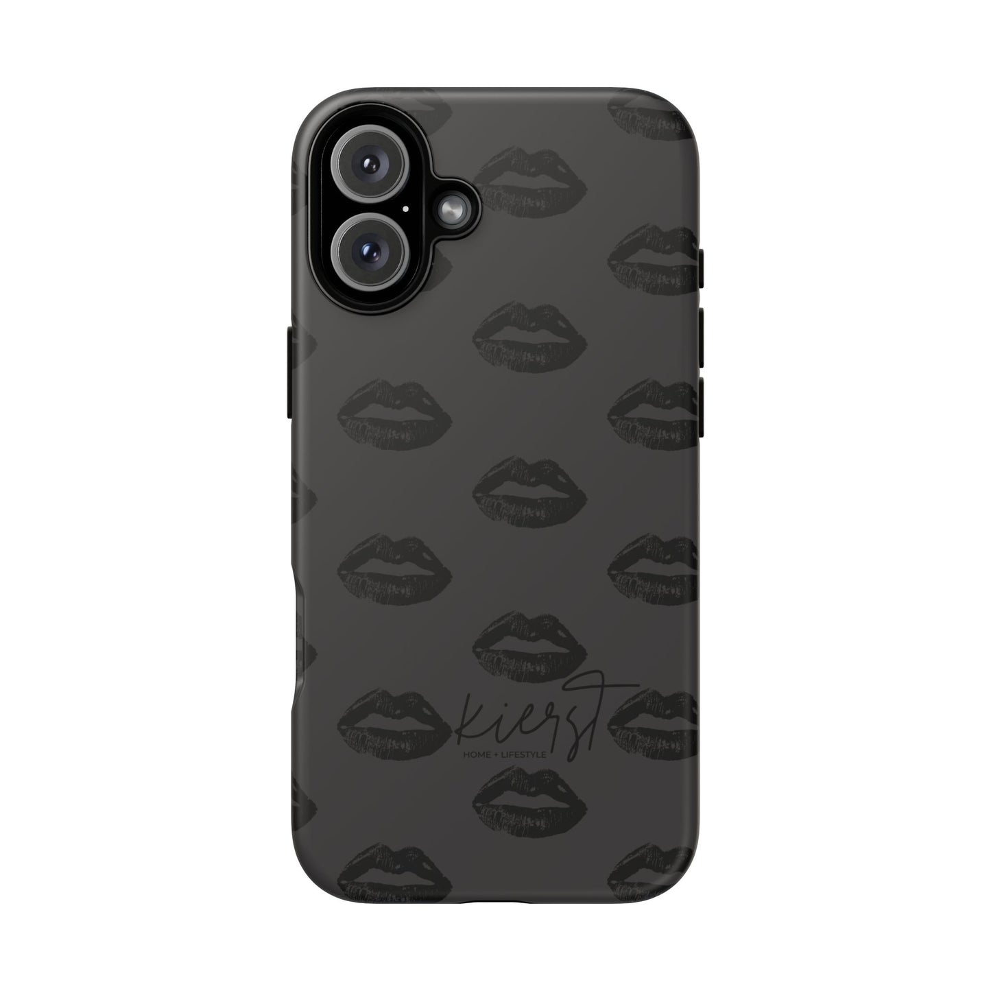 Black Lips on Charcoal iPhone Case