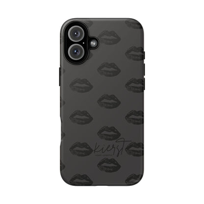 Black Lips on Charcoal iPhone Case