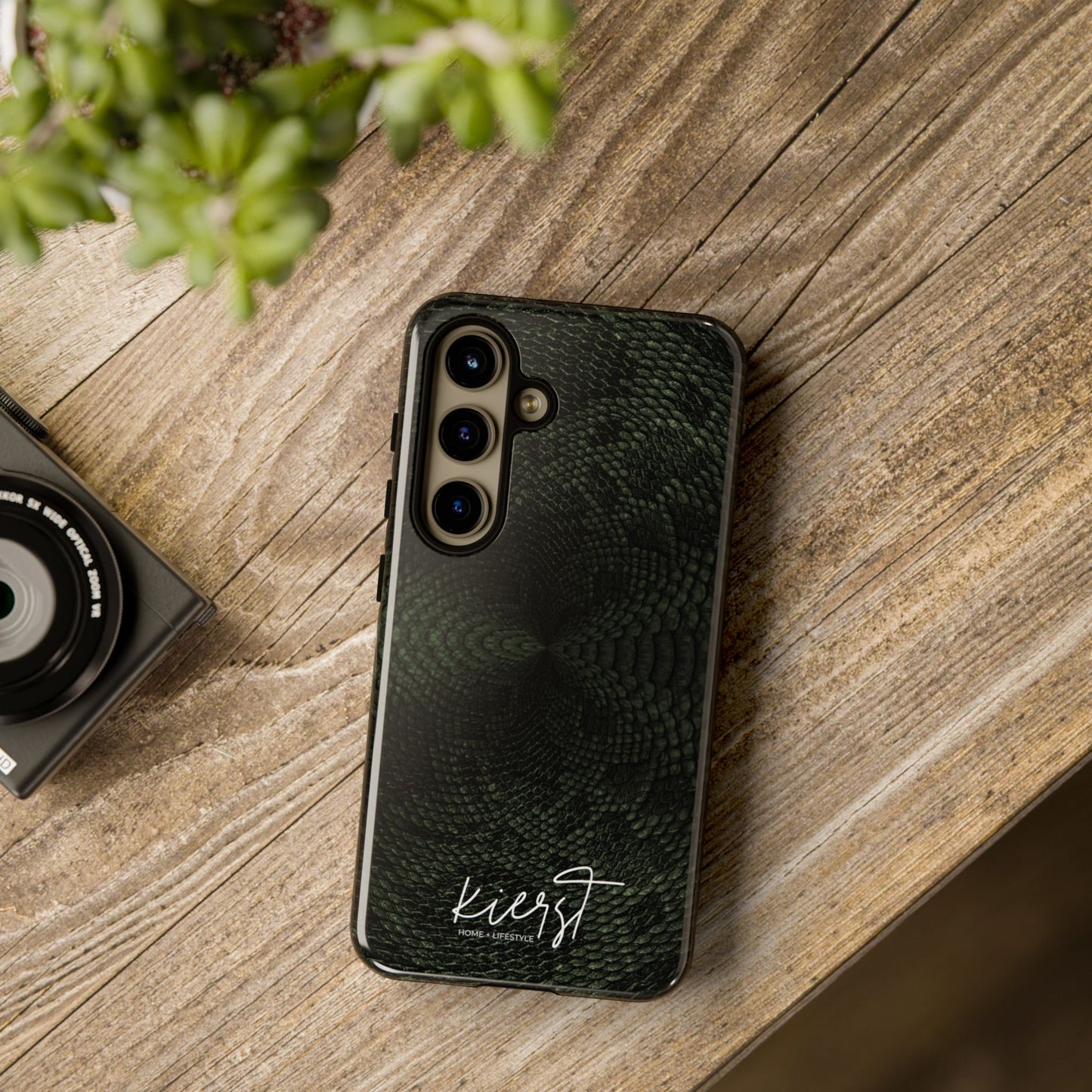 Deep Rich Green Snake Print Samsung Galaxy Phone Case