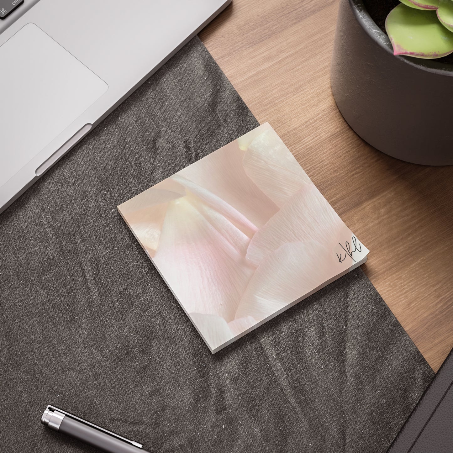 Iridescent Petals Post-it® Note Pad | Soft Pink Floral Sticky Notes for Elegant Everyday Reminders
