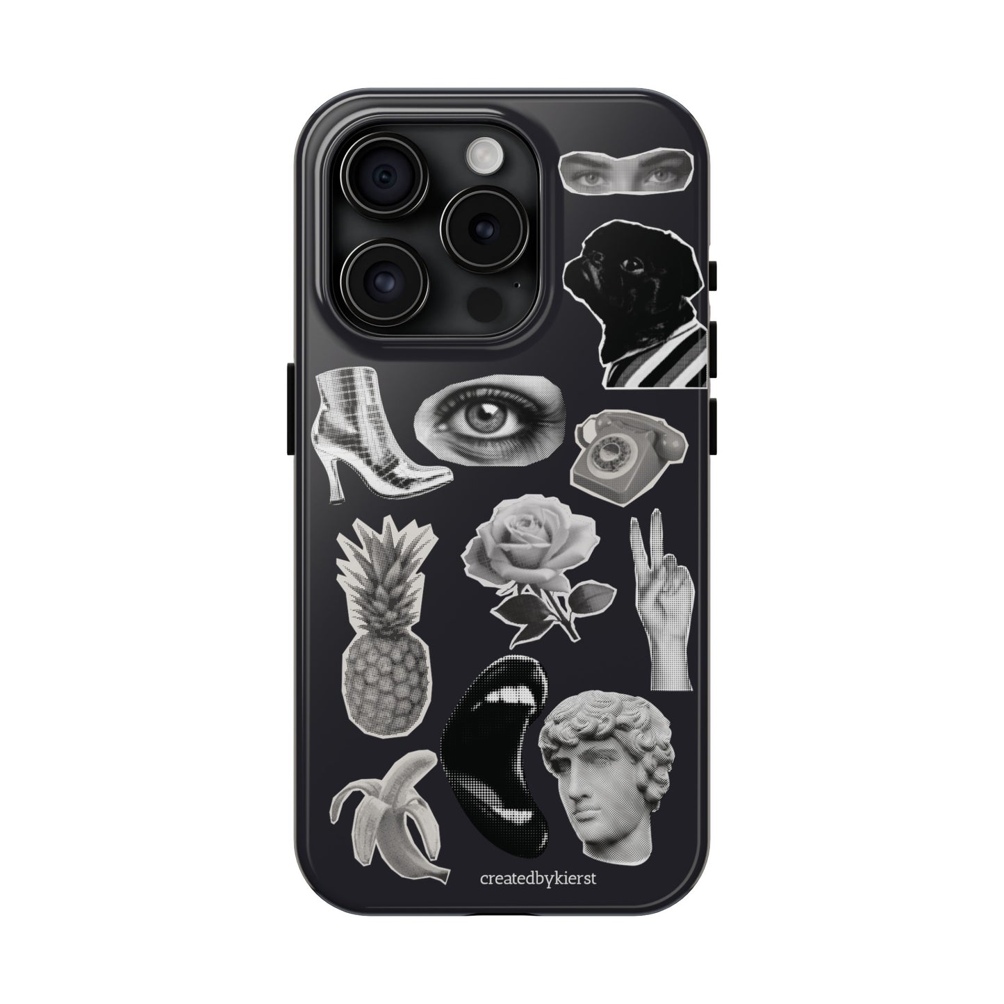 Black & White Vintage Sticker Design iPhone Case