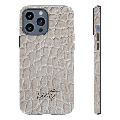 Cream Reptile Print iPhone Case