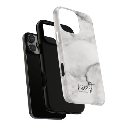 Lived-In White and Grey Marble iPhone Case