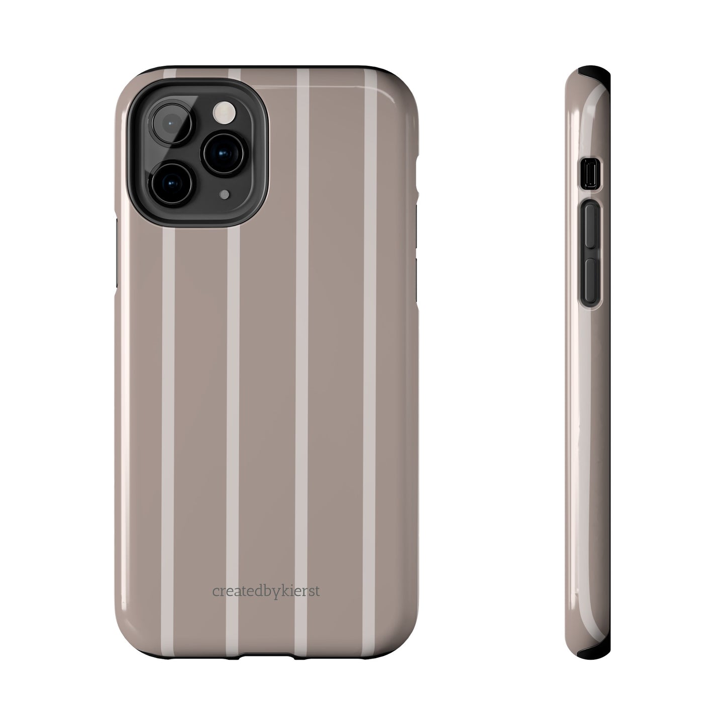 Cream and Brown Vertical Striped iPhone Case