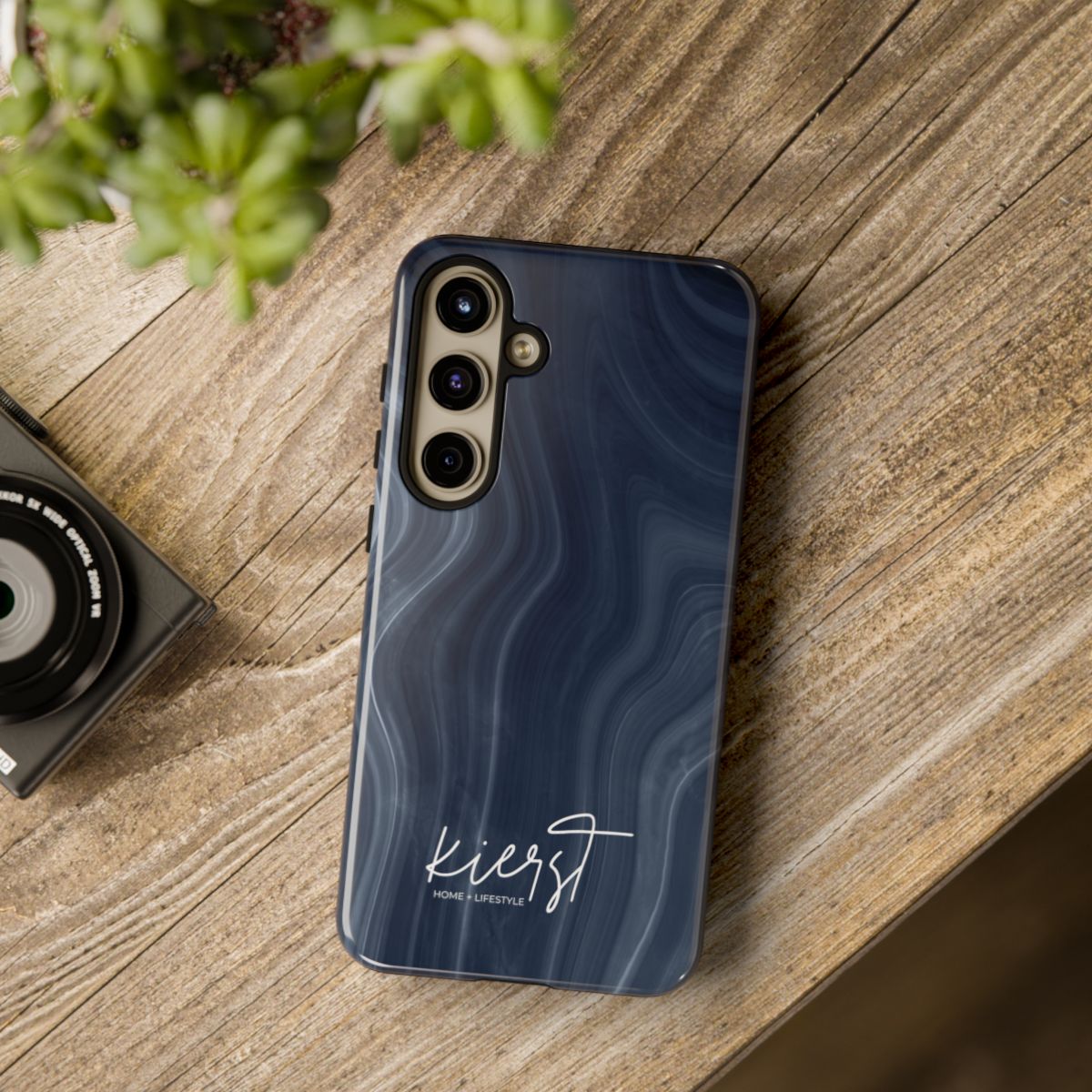 Navy Marble Samsung Galaxy Phone Case