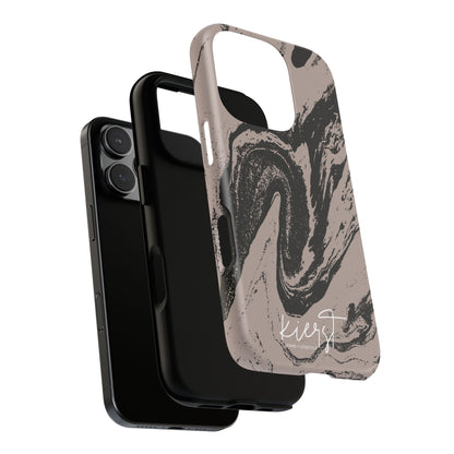 Taupe and Black Marble iPhone Case